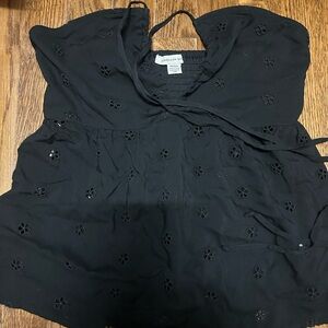 American Eagle Outfitters Black Eyelet Blouse